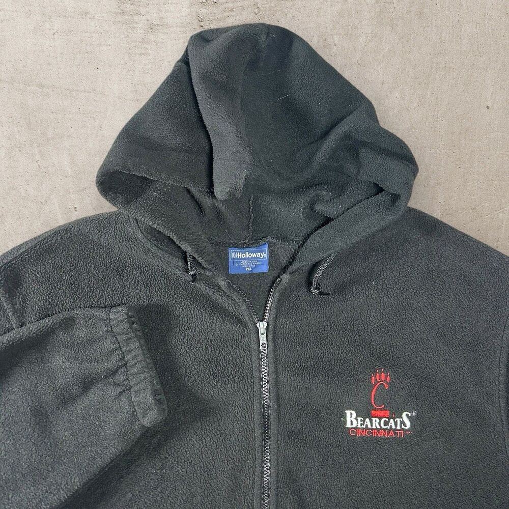 Vtg University Of Cincinnati Bearcats Hoodie Men’s XXL Full Zip Fleece USA Y2K